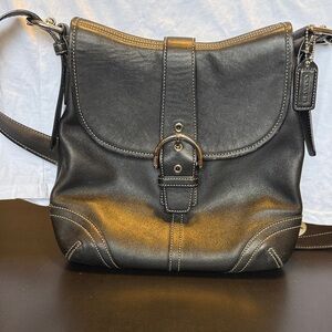 Vintage SoHo Coach Black Leather Crossbody Bag